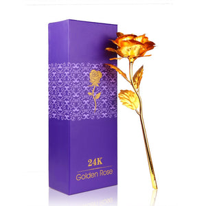 2017 New Creative Women's Gift 24K Gold Plated Rose Flower Decoration Artificial flowers For Mother's Day Friend Christmas