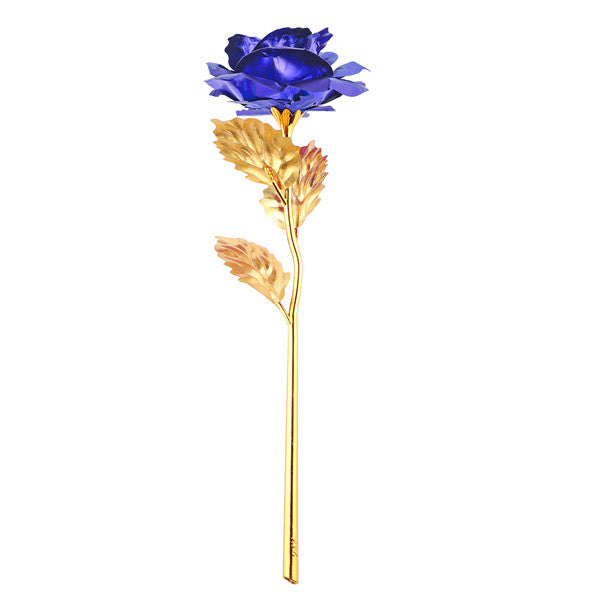 24k Gold Foil Plated Rose Dipped Rose Artificial Flower Creative Gift For 2017 Valentine's Day Craft Birthday Home Decoration