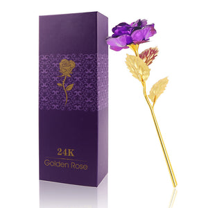 2017 New Creative Women's Gift 24K Gold Plated Rose Flower Decoration Artificial flowers For Mother's Day Friend Christmas